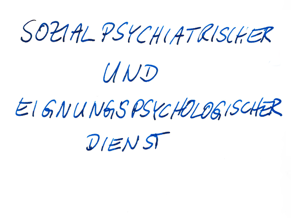 Mit der Hand geschrieben: Sozialpsychiatrischer Dienst